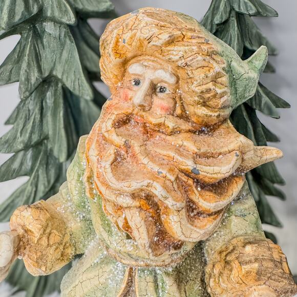 Victorian Santa/Father Christmas Tabletop Decor in Pastel Hues Light Glitter-12” - Picture 9 of 10